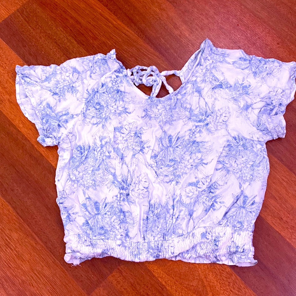 “Paper Crane” girly shirt, beautiful blue and white coloring!
